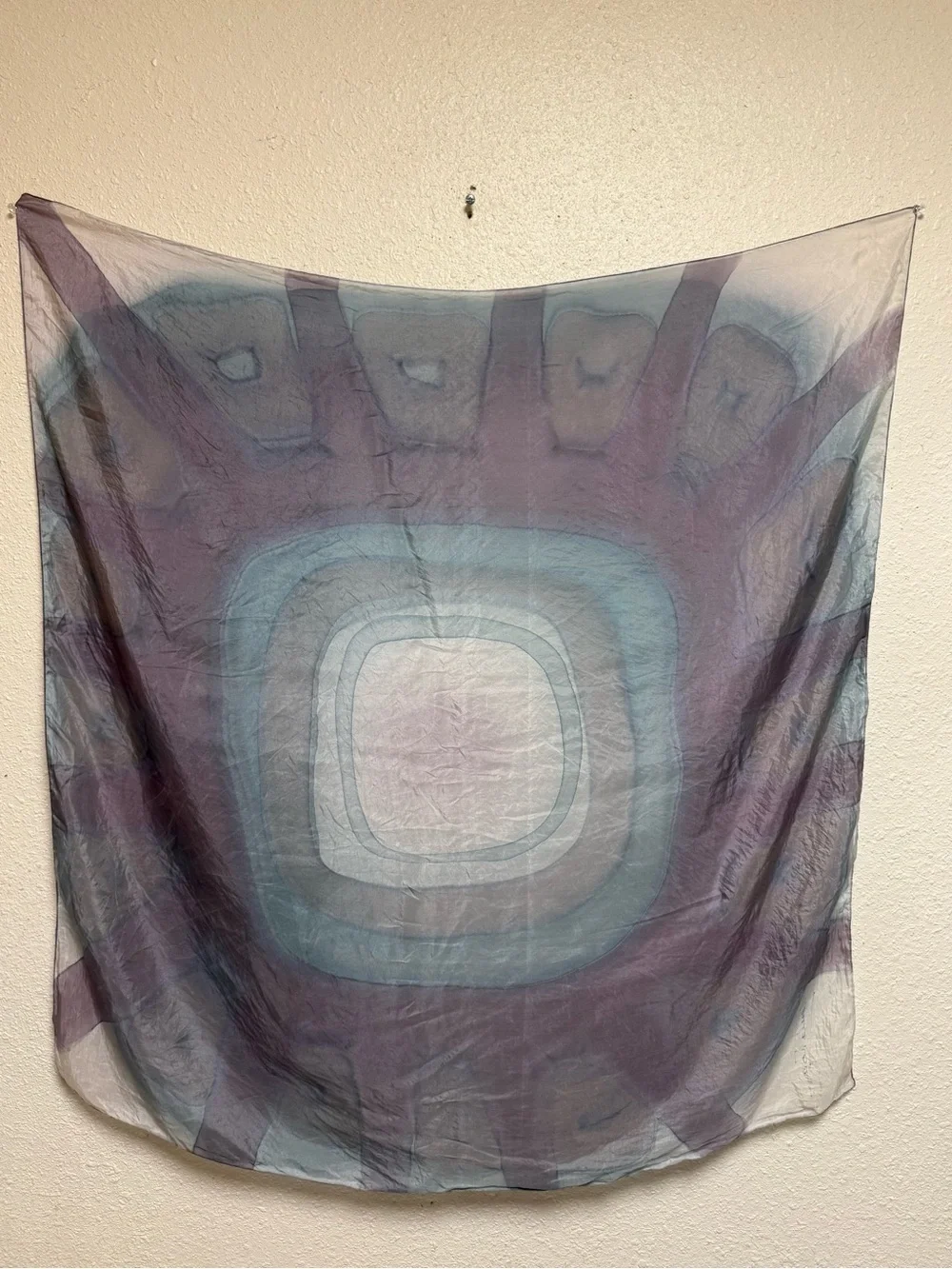 Abstract Concentric Wall Tapestry - Purple and Blue